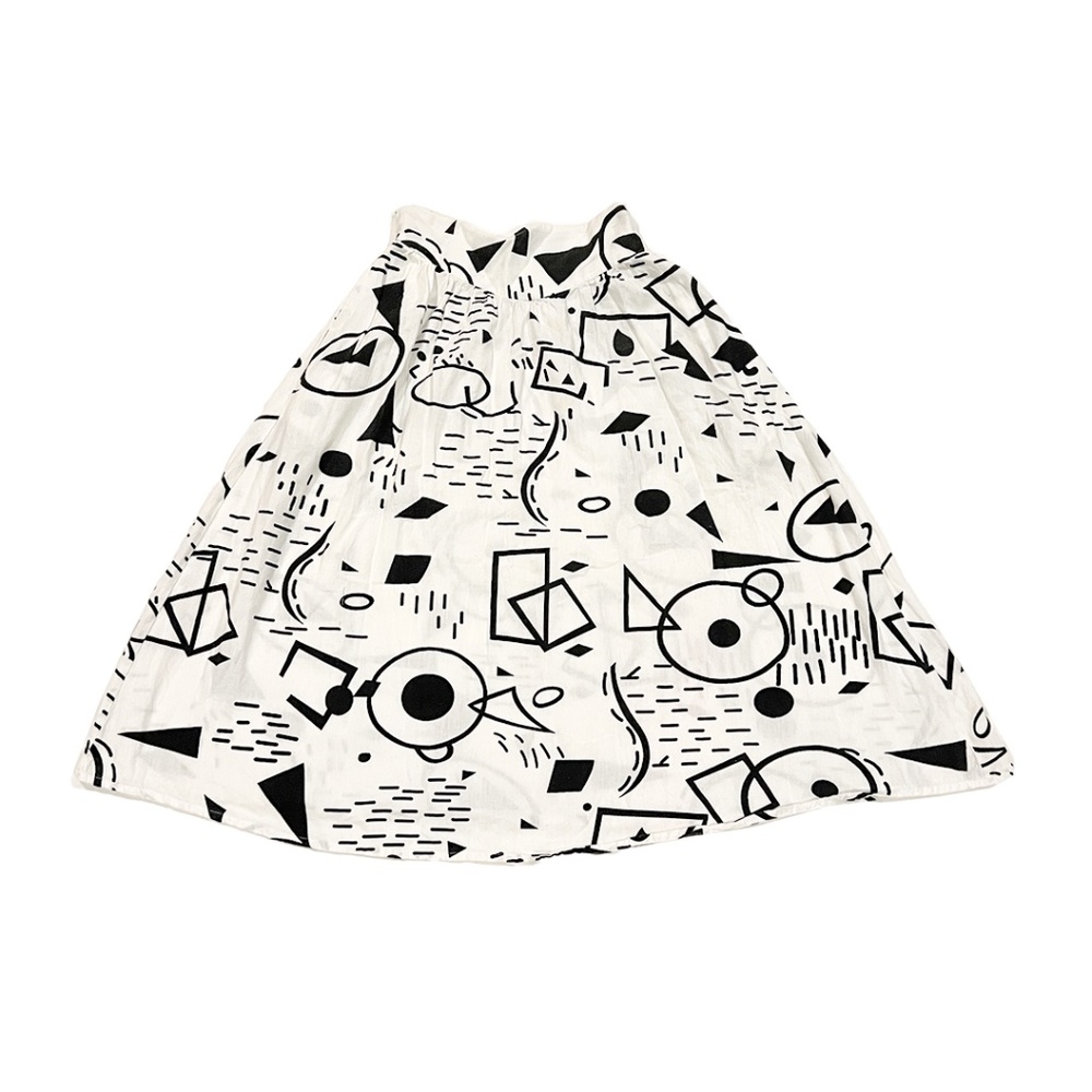 Retro Black & White Abstract A-Line Skirt | US Size S